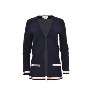 Blauer Baumwoll-Cardigan