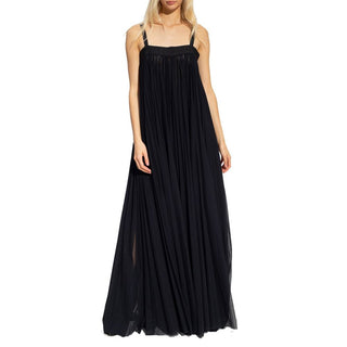 Schwarzes Baumwoll-Freizeitkleid