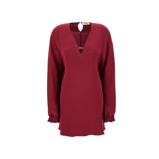 Purple Silk Casual Dress