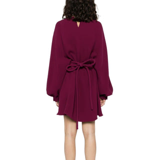 Lila Seidenfreizeitkleid