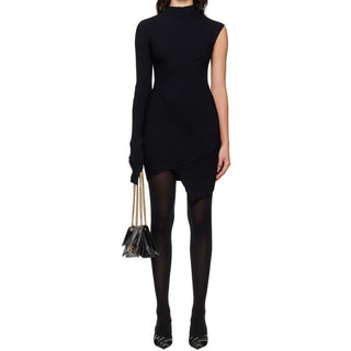 Black Polyester Cocktail Dress