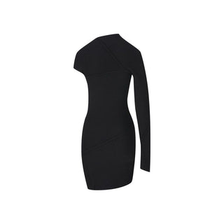 Black Polyester Cocktail Dress
