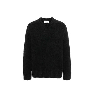 Black Alpaca Leather Sweatshirt