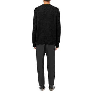 Black Alpaca Leather Sweatshirt