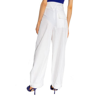 Pantalones casuales de algodón blanco