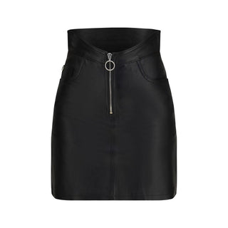 Black Lamb Leather Mini Skirt