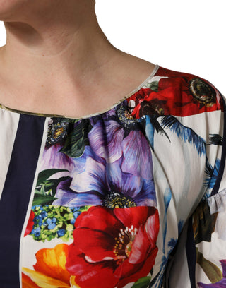 Mehrfarbiges Patchwork-Minikleid aus Baumwollpopeline