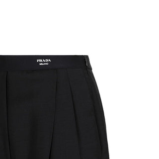 Schwarze Mohair Freizeithose