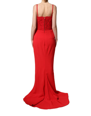 Rotes Korsett Mieder Drapiertes Langes Abendkleid