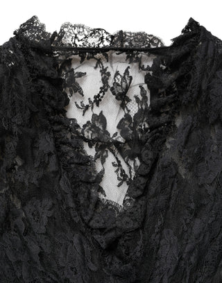 Black Lace A-line Long Evening Gown Dress