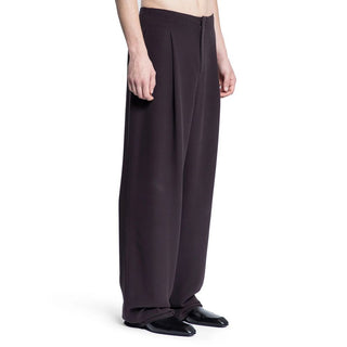 Brown Silk Casual Pants
