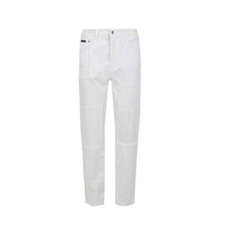 White Cotton Relaxed Fit Jeans