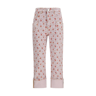 Multicolor Cotton Cropped Pants