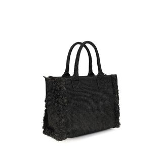Black Raffia Shoulder Bag