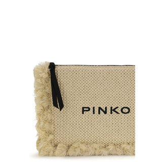 Beige Polypropylene Clutch Bag