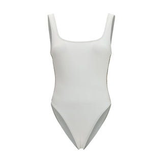 White Polyamide One-Piece Swimsuit