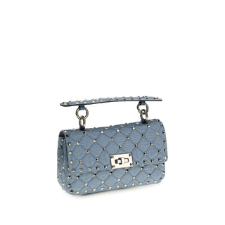 Blue Viscose Shoulder Bag