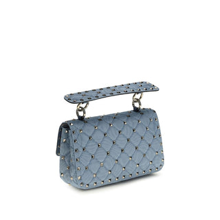 Blue Viscose Shoulder Bag