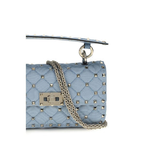 Blue Viscose Shoulder Bag