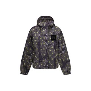 Chaqueta con capucha multicolor de nylon