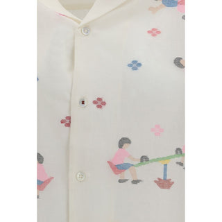 White Cotton Pattern Shirt