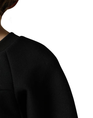 Black Cropped ZipperBack Sweatshirt Sweater
