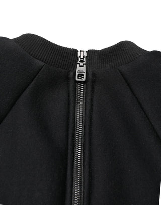 Black Cropped ZipperBack Sweatshirt Sweater