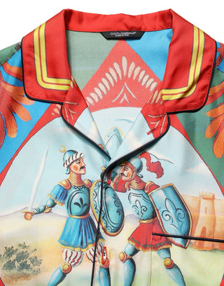 Multicolor Printed Long Sleeve Button Down Shirt Top