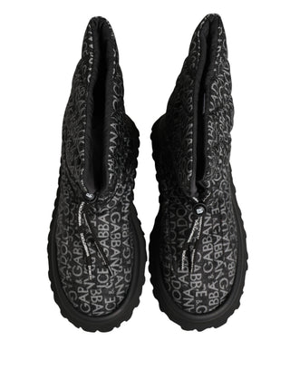Botas de nieve negras con cordones y logo estampado
