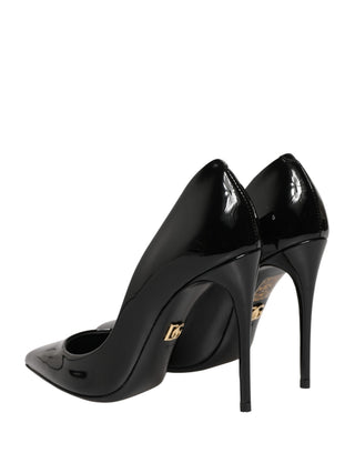 Zapatos de tacón stiletto de cuero de becerro negro