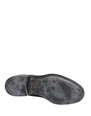 Black Calfskin Leather Derby Men Dress Shoes