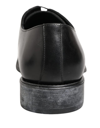 Black Calfskin Leather Derby Men Dress Shoes