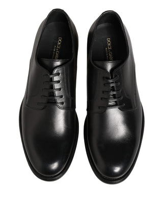 Black Calfskin Leather Derby Men Dress Shoes