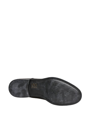 Black Calfskin Leather Derby Men Dress Shoes