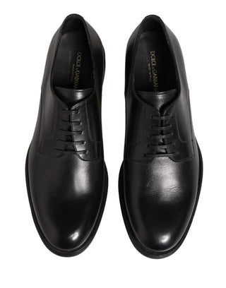 Black Calfskin Leather Derby Men Dress Shoes