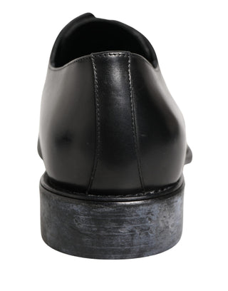 Zapatos de vestir Derby para hombre de cuero de becerro negro