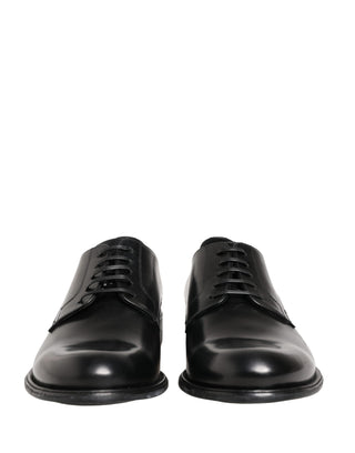 Zapatos de vestir Derby para hombre de cuero de becerro negro