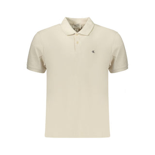 Beige Cotton Mens Polo Shirt