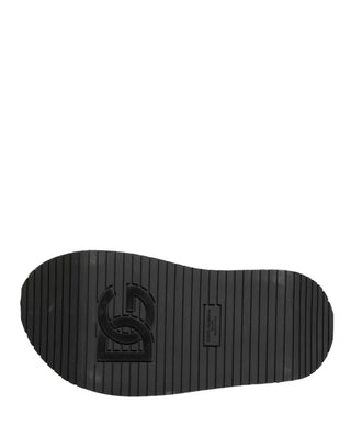 Gray Leather Monogram Logo Sandals Shoes