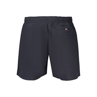 Blue Polyester Men's Short