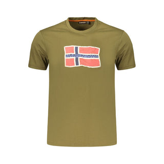 Camiseta verde de algodón para hombre
