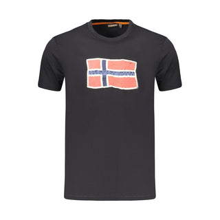 Camisa negra de algodón para hombre