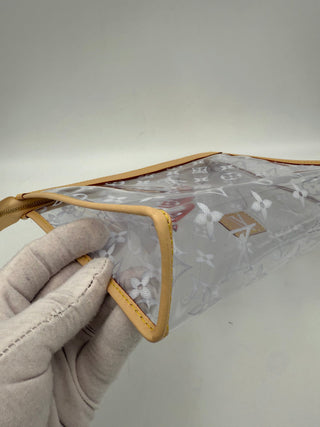 Pochette transparente con monograma LOUIS VUITTON