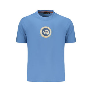 Camiseta azul claro de algodón para hombre