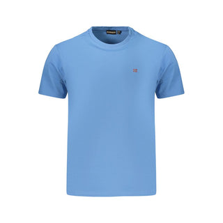 Camiseta de algodón azul para hombre
