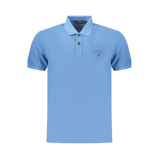 Polo azul celeste de algodón para hombre