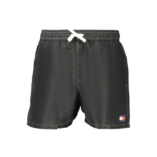 Black Polyester Men's Swimwear