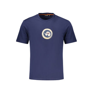 Camiseta de algodón azul para hombre