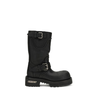 Schwarze Kalbsleder-Schnürstiefel (Bos Taurus)