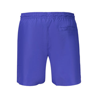 Blue Polyester Men's Swimwear